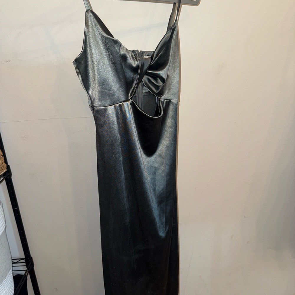 Elegant Green Satin Dress